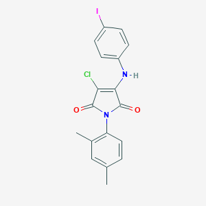 molecular formula C18H14ClIN2O2 B383262 3-chloro-1-(2,4-dimethylphenyl)-4-(4-iodoanilino)-1H-pyrrole-2,5-dione 