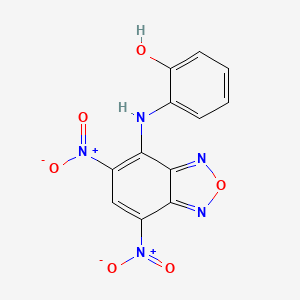 molecular formula C12H7N5O6 B3832622 2-[(5,7-dinitro-2,1,3-benzoxadiazol-4-yl)amino]phenol 