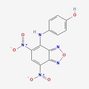 molecular formula C12H7N5O6 B3832625 4-[(5,7-dinitro-2,1,3-benzoxadiazol-4-yl)amino]phenol 