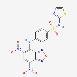 molecular formula C15H9N7O7S2 B3832628 4-[(5,7-dinitro-2,1,3-benzoxadiazol-4-yl)amino]-N-1,3-thiazol-2-ylbenzenesulfonamide 