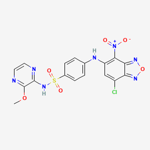molecular formula C17H12ClN7O6S B3832650 4-[(7-chloro-4-nitro-2,1,3-benzoxadiazol-5-yl)amino]-N-(3-methoxy-2-pyrazinyl)benzenesulfonamide 