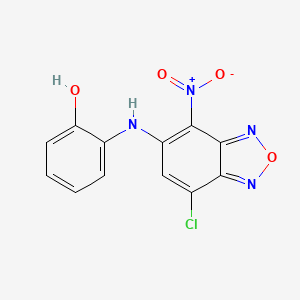 molecular formula C12H7ClN4O4 B3832654 2-[(7-chloro-4-nitro-2,1,3-benzoxadiazol-5-yl)amino]phenol 