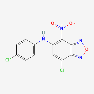 molecular formula C12H6Cl2N4O3 B3832660 7-chloro-N-(4-chlorophenyl)-4-nitro-2,1,3-benzoxadiazol-5-amine 
