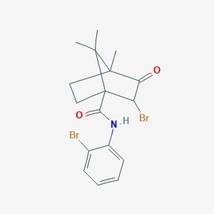 molecular formula C17H19Br2NO2 B383267 2-bromo-N-(2-bromophenyl)-4,7,7-trimethyl-3-oxobicyclo[2.2.1]heptane-1-carboxamide 
