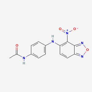 molecular formula C14H11N5O4 B3832739 N-{4-[(4-nitro-2,1,3-benzoxadiazol-5-yl)amino]phenyl}acetamide 