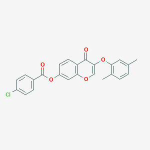 3-(2,5-dimethylphenoxy)-4-oxo-4H-chromen-7-yl 4-chlorobenzoate