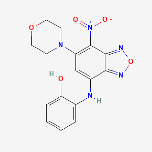 molecular formula C16H15N5O5 B3832748 2-{[6-(4-morpholinyl)-7-nitro-2,1,3-benzoxadiazol-4-yl]amino}phenol 