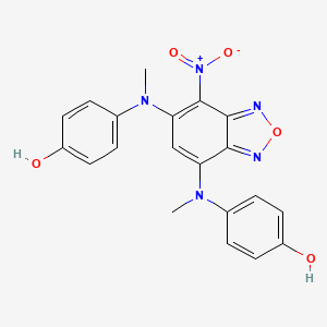 molecular formula C20H17N5O5 B3832750 4,4'-[(7-nitro-2,1,3-benzoxadiazole-4,6-diyl)bis(methylimino)]diphenol 