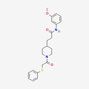 molecular formula C23H28N2O3S B3832761 N-(3-methoxyphenyl)-3-{1-[(phenylthio)acetyl]-4-piperidinyl}propanamide 