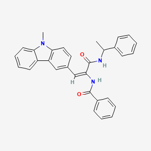 molecular formula C31H27N3O2 B3832774 N-(2-(9-methyl-9H-carbazol-3-yl)-1-{[(1-phenylethyl)amino]carbonyl}vinyl)benzamide 