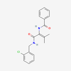 molecular formula C19H19ClN2O2 B3832793 N-(1-{[(2-chlorobenzyl)amino]carbonyl}-2-methyl-1-propen-1-yl)benzamide CAS No. 5242-38-6