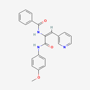 molecular formula C22H19N3O3 B3832800 N-[1-{[(4-methoxyphenyl)amino]carbonyl}-2-(3-pyridinyl)vinyl]benzamide 