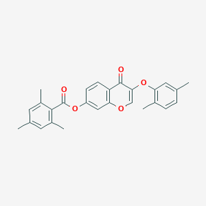 molecular formula C27H24O5 B383282 3-(2,5-dimethylphenoxy)-4-oxo-4H-chromen-7-yl 2,4,6-trimethylbenzoate 