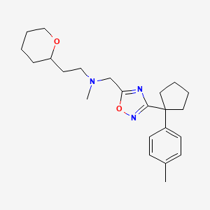 molecular formula C23H33N3O2 B3832833 N-methyl-N-({3-[1-(4-methylphenyl)cyclopentyl]-1,2,4-oxadiazol-5-yl}methyl)-2-(tetrahydro-2H-pyran-2-yl)ethanamine 