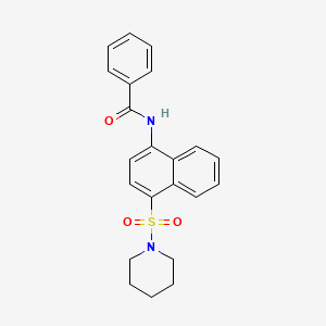 molecular formula C22H22N2O3S B3832839 N-[4-(1-piperidinylsulfonyl)-1-naphthyl]benzamide 