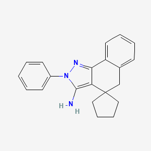 molecular formula C21H21N3 B3832879 2-phenyl-2,5-dihydrospiro[benzo[g]indazole-4,1'-cyclopentan]-3-amine 