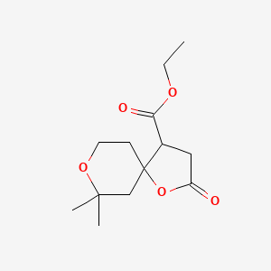 molecular formula C13H20O5 B3832892 ethyl 7,7-dimethyl-2-oxo-1,8-dioxaspiro[4.5]decane-4-carboxylate 