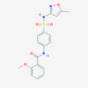 molecular formula C18H17N3O5S B383294 2-methoxy-N-(4-{[(5-methyl-3-isoxazolyl)amino]sulfonyl}phenyl)benzamide CAS No. 378228-31-0