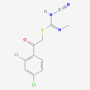 molecular formula C11H9Cl2N3OS B383298 2-(2,4-dichlorophenyl)-2-oxoethyl N'-cyano-N-methylcarbamimidothioate 