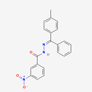 molecular formula C21H17N3O3 B3832992 N'-[(4-methylphenyl)(phenyl)methylene]-3-nitrobenzohydrazide 