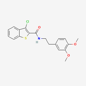 molecular formula C19H18ClNO3S B3833031 3-chloro-N-[2-(3,4-dimethoxyphenyl)ethyl]-1-benzothiophene-2-carboxamide 