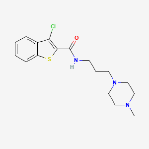 molecular formula C17H22ClN3OS B3833038 3-chloro-N-[3-(4-methyl-1-piperazinyl)propyl]-1-benzothiophene-2-carboxamide 
