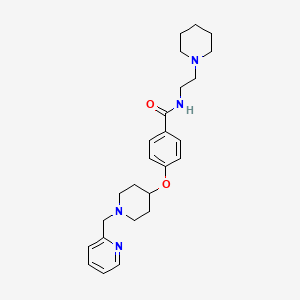molecular formula C25H34N4O2 B3833070 N-[2-(1-piperidinyl)ethyl]-4-{[1-(2-pyridinylmethyl)-4-piperidinyl]oxy}benzamide 