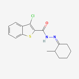 molecular formula C16H17ClN2OS B3833104 3-chloro-N'-(2-methylcyclohexylidene)-1-benzothiophene-2-carbohydrazide 