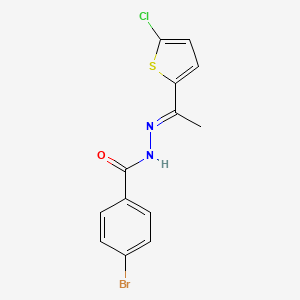 molecular formula C13H10BrClN2OS B3833109 4-bromo-N'-[1-(5-chloro-2-thienyl)ethylidene]benzohydrazide 