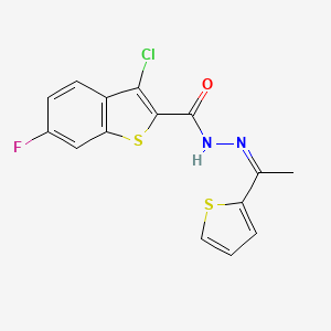 molecular formula C15H10ClFN2OS2 B3833116 3-chloro-6-fluoro-N'-[1-(2-thienyl)ethylidene]-1-benzothiophene-2-carbohydrazide 