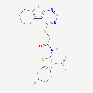 Methyl 6-methyl-2-{[(5,6,7,8-tetrahydro[1]benzothieno[2,3-d]pyrimidin-4-ylsulfanyl)acetyl]amino}-4,5,6,7-tetrahydro-1-benzothiophene-3-carboxylate