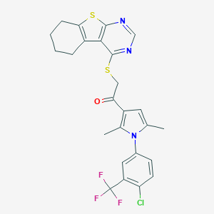 1-{1-[4-chloro-3-(trifluoromethyl)phenyl]-2,5-dimethyl-1H-pyrrol-3-yl}-2-(5,6,7,8-tetrahydro[1]benzothieno[2,3-d]pyrimidin-4-ylsulfanyl)ethanone