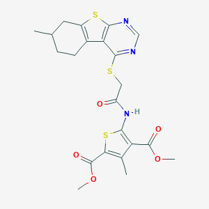 Dimethyl 3-methyl-5-({[(7-methyl-5,6,7,8-tetrahydro[1]benzothieno[2,3-d]pyrimidin-4-yl)sulfanyl]acetyl}amino)-2,4-thiophenedicarboxylate