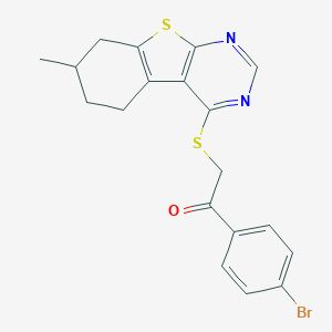 1-(4-Bromophenyl)-2-[(7-methyl-5,6,7,8-tetrahydro-[1]benzothiolo[2,3-d]pyrimidin-4-yl)sulfanyl]ethanone