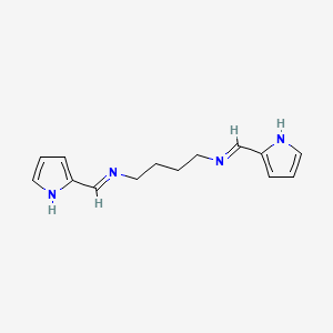 molecular formula C14H18N4 B3833295 (1H-pyrrol-2-ylmethylene){4-[(1H-pyrrol-2-ylmethylene)amino]butyl}amine CAS No. 14942-63-3