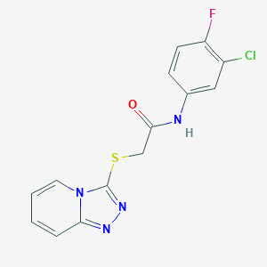 N-(3-chloro-4-fluorophenyl)-2-([1,2,4]triazolo[4,3-a]pyridin-3-ylsulfanyl)acetamide