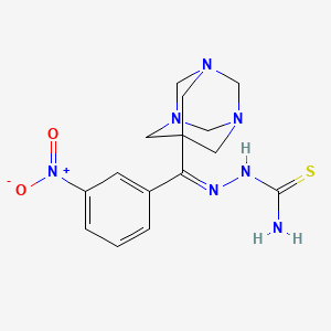 molecular formula C15H19N7O2S B3833319 (3-nitrophenyl)(1,3,5-triazatricyclo[3.3.1.1~3,7~]dec-7-yl)methanone thiosemicarbazone 