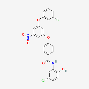 N-(5-chloro-2-hydroxyphenyl)-4-[3-(3-chlorophenoxy)-5-nitrophenoxy]benzamide