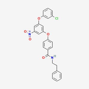 molecular formula C27H21ClN2O5 B3833340 4-[3-(3-chlorophenoxy)-5-nitrophenoxy]-N-(2-phenylethyl)benzamide 