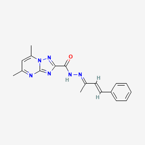 molecular formula C18H18N6O B3833344 5,7-dimethyl-N'-(1-methyl-3-phenyl-2-propen-1-ylidene)[1,2,4]triazolo[1,5-a]pyrimidine-2-carbohydrazide 
