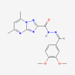 N'-(3,4-dimethoxybenzylidene)-5,7-dimethyl[1,2,4]triazolo[1,5-a]pyrimidine-2-carbohydrazide