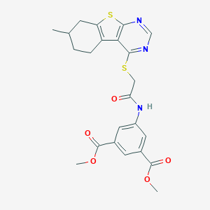 Dimethyl 5-({[(7-methyl-5,6,7,8-tetrahydro[1]benzothieno[2,3-d]pyrimidin-4-yl)sulfanyl]acetyl}amino)isophthalate