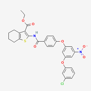 ethyl 2-({4-[3-(3-chlorophenoxy)-5-nitrophenoxy]benzoyl}amino)-4,5,6,7-tetrahydro-1-benzothiophene-3-carboxylate