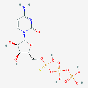 molecular formula C9H16N3O13P3S B038334 [[(2R,3S,4R,5R)-5-(4-Amino-2-oxopyrimidin-1-yl)-3,4-dihydroxyoxolan-2-yl]methoxy-hydroxyphosphinothioyl] phosphono hydrogen phosphate CAS No. 118353-34-7