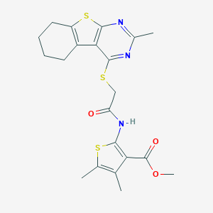 Methyl 4,5-dimethyl-2-({[(2-methyl-5,6,7,8-tetrahydro[1]benzothieno[2,3-d]pyrimidin-4-yl)sulfanyl]acetyl}amino)-3-thiophenecarboxylate