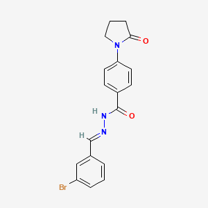 molecular formula C18H16BrN3O2 B3833419 N'-(3-bromobenzylidene)-4-(2-oxo-1-pyrrolidinyl)benzohydrazide 