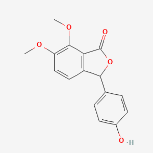 molecular formula C16H14O5 B3833420 3-(4-hydroxyphenyl)-6,7-dimethoxy-2-benzofuran-1(3H)-one 
