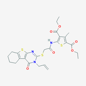 Diethyl 5-({[(3-allyl-4-oxo-3,4,5,6,7,8-hexahydro[1]benzothieno[2,3-d]pyrimidin-2-yl)sulfanyl]acetyl}amino)-3-methyl-2,4-thiophenedicarboxylate