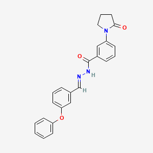 molecular formula C24H21N3O3 B3833436 3-(2-oxo-1-pyrrolidinyl)-N'-(3-phenoxybenzylidene)benzohydrazide 
