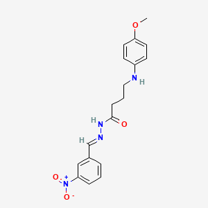 molecular formula C18H20N4O4 B3833455 4-[(4-methoxyphenyl)amino]-N'-(3-nitrobenzylidene)butanohydrazide 